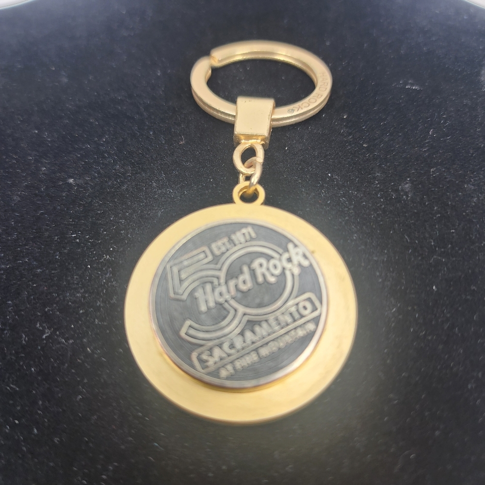 Hard Rock 50th Spinning Key Chain Sacramento California